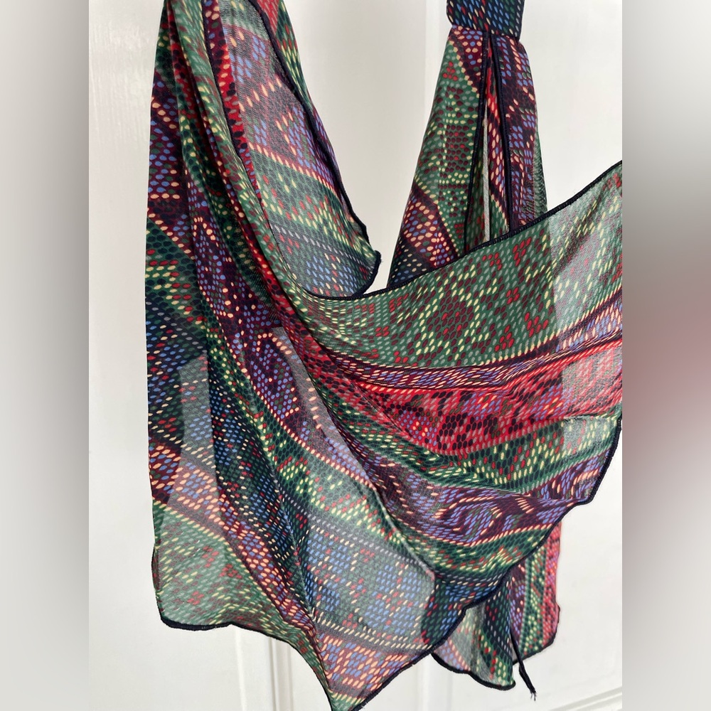 Multicolor Patterned Scarf - Picture 2 of 4